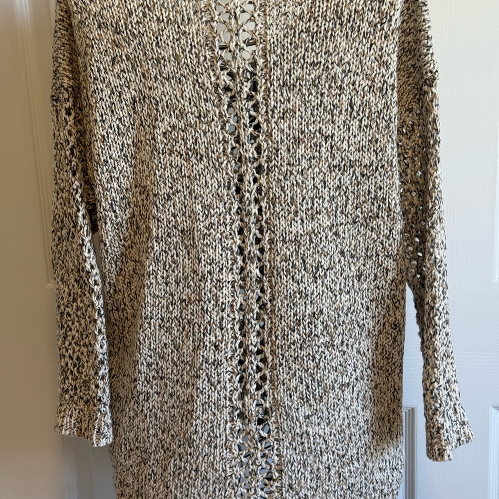J. Jill marbled open knit sweater. Neutral , BoHo lightweight pullover. S - Picture 6 of 8